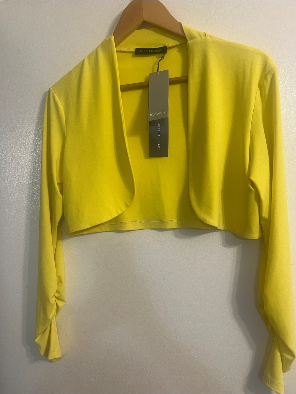Joeffer Caoc Bright Yellow Cropped Open-Front Bolero